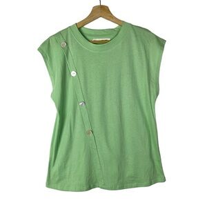 SFERA Basic‎ Mint Green Button Front Cap Short Sleeve T-Shirt S